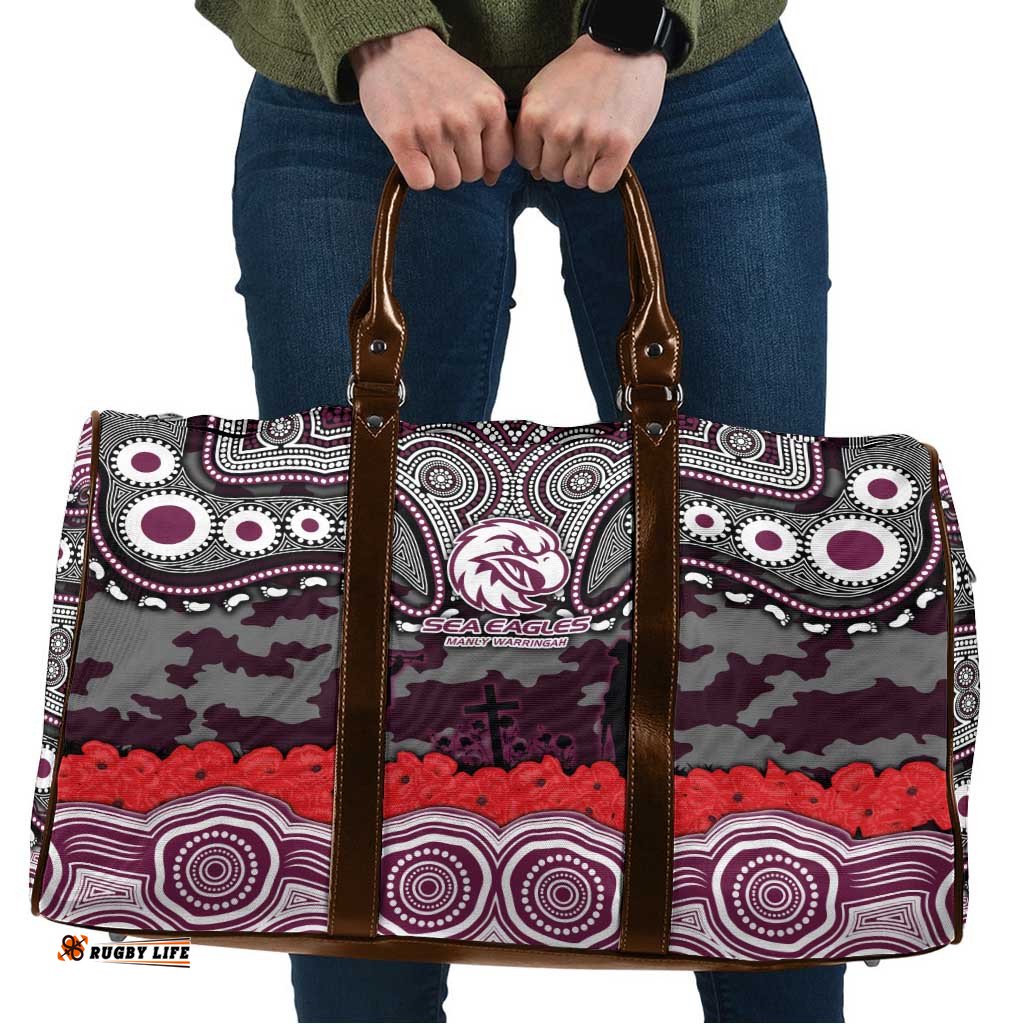 ANZAC Day Manly Warringah Sea Eagles Travel Bag Military Memorial Aboriginal Indigenous Art TS04