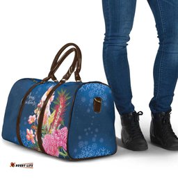 Australia Christmas Pink Cockatoo with Banksia Travel Bag Snowy Blue LT7