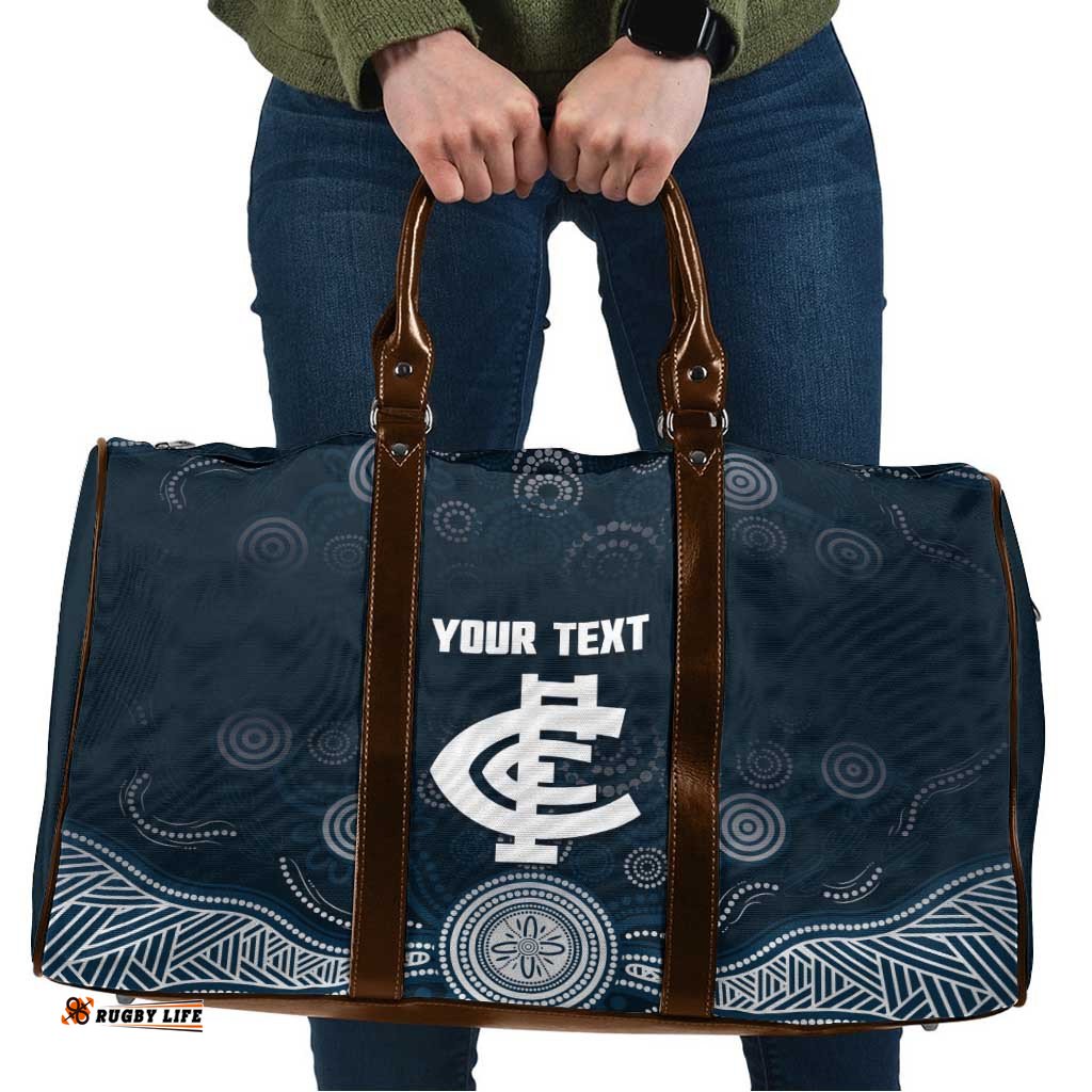 Custom Carlton Football Travel Bag Go Blues Aboriginal Art LT14