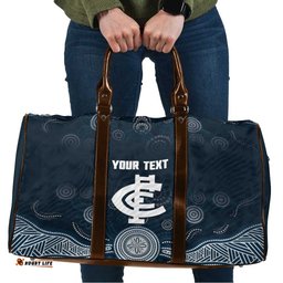 Custom Carlton Football Travel Bag Go Blues Aboriginal Art LT14