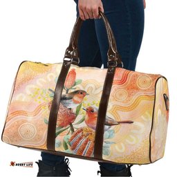 Australia Flame Robin Travel Bag Petroica Phoenicea Banksia Indigenous Art LT14