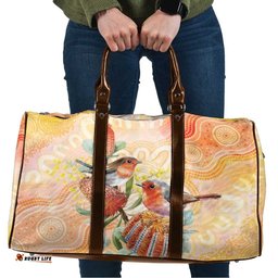 Australia Flame Robin Travel Bag Petroica Phoenicea Banksia Indigenous Art LT14