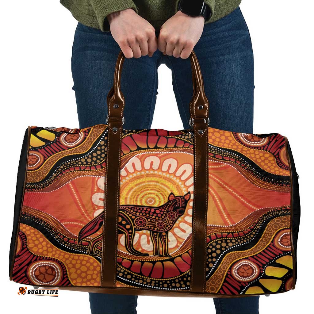 Indigenous Dingo Australia Travel Bag Australian Aboriginal Art Proud LT14