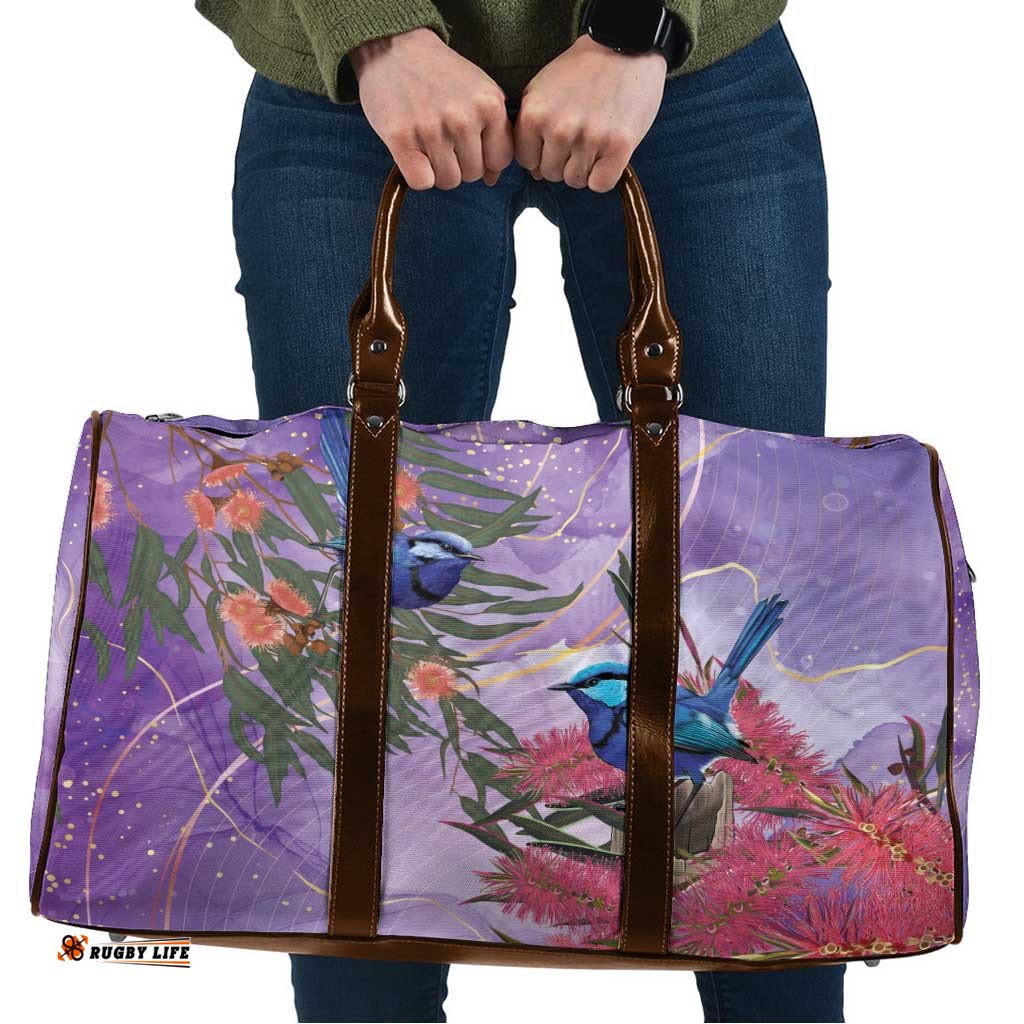 Australia Splendid Fairy Wren on Eucalyptus Travel Bag Epilepsy Awareness LT7
