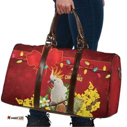Australia Sulphur-crested Cockatoo Christmas Travel Bag Aussie Native Flowers Merry Xmas LT14