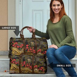 Hawthorn Hawks ANZAC Day Travel Bag Indigenous Dot Art with Poppy Flower Tribute TS04
