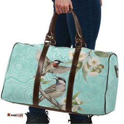 Australia Red Wattlebird Travel Bag Eucalyptus Alba Indigenous Art LT14