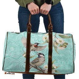 Australia Red Wattlebird Travel Bag Eucalyptus Alba Indigenous Art LT14