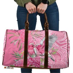 Australia Pink Galah Travel Bag Rose-breasted Cockatoo Waratah Indigenous Art LT14