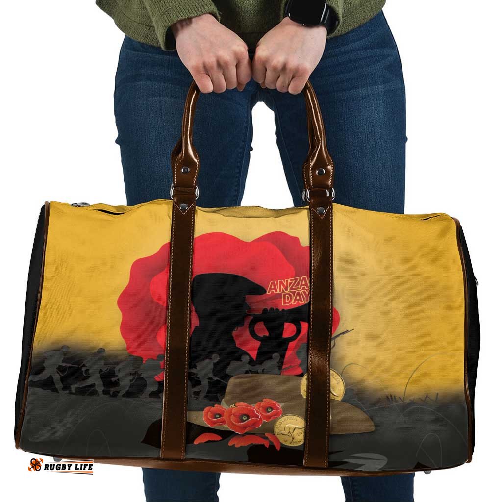 Australia Two-up Pennies ANZAC Day Travel Bag Slouch Hat Last Post With Poppy LT14