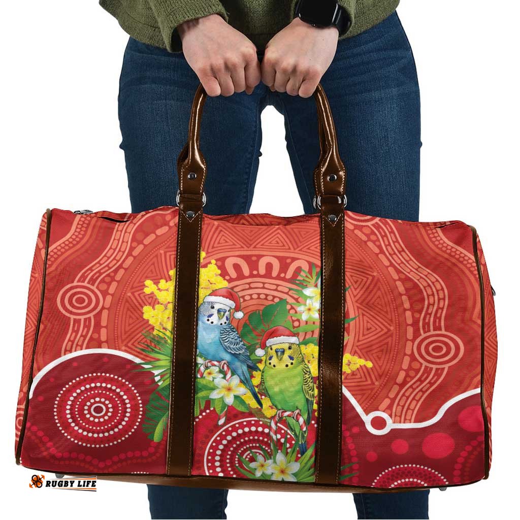 Budgerigar Australia Christmas Travel Bag Budgies Golden Wattle Aboriginal Red LT14