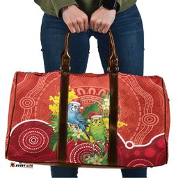 Budgerigar Australia Christmas Travel Bag Budgies Golden Wattle Aboriginal Red LT14