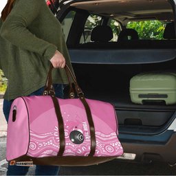 Custom Bowls Australia Breast Cancer Travel Bag Pink Ribbon Kangaroo Aboriginal Art LT14