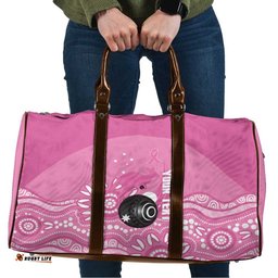 Custom Bowls Australia Breast Cancer Travel Bag Pink Ribbon Kangaroo Aboriginal Art LT14