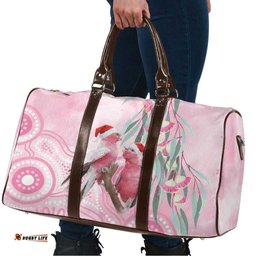 Australia Funny Pink Galah Christmas Travel Bag Aboriginal Eucalyptus Blossoms Watercolor LT14