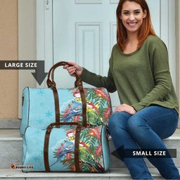 Blue Budgies on Callistemon Travel Bag Merry Christmas Aussie LT7