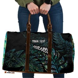 Aotearoa Personalized Lawn Bowls Maori Travel Bag New Zealand Paua Shell Tribal Silver Fern LT7