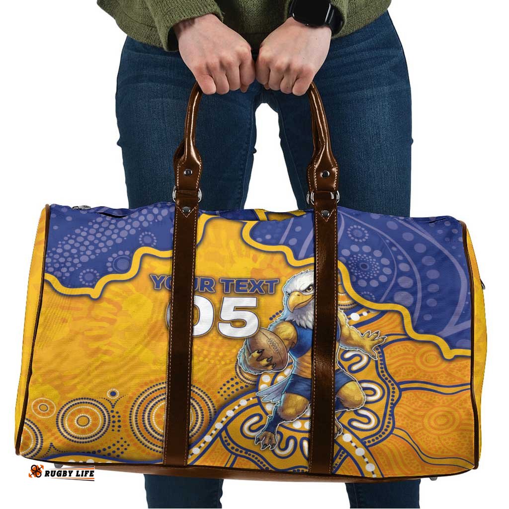 Custom Eagles Football Travel Bag Aboriginal Dot Art Pattern DT05