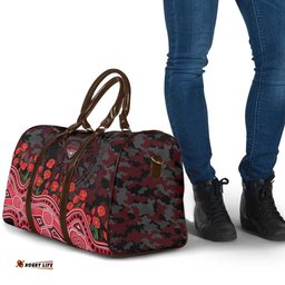 Essendon Bombers ANZAC Day Travel Bag Indigenous Dot Art with Poppy Flower Tribute TS04