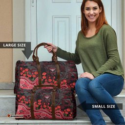 Essendon Bombers ANZAC Day Travel Bag Indigenous Dot Art with Poppy Flower Tribute TS04