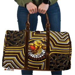 Hawthorn Hawks Travel Bag Indigenous Monochrome Dot Art Mascot Style TS04