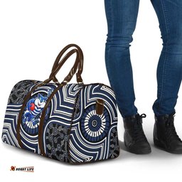 Geelong Cats Travel Bag Indigenous Monochrome Dot Art Mascot Style TS04