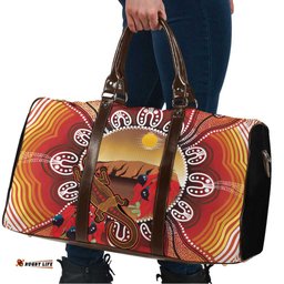 Indigenous Goanna Australia Travel Bag Aussie Uluru Ayers Rock Sturt's Desert Pea LT14