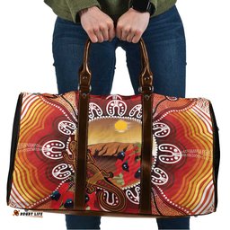 Indigenous Goanna Australia Travel Bag Aussie Uluru Ayers Rock Sturt's Desert Pea LT14