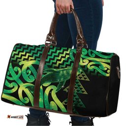 Humpback Whale Matariki New Zealand Travel Bag NZ Maori Paikea Poutama Luxury Green LT14
