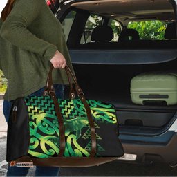 Humpback Whale Matariki New Zealand Travel Bag NZ Maori Paikea Poutama Luxury Green LT14