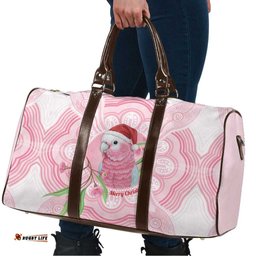 Funny Pink Galah Australia Christmas Travel Bag Eucalyptus Blossoms Aboriginal Art LT14