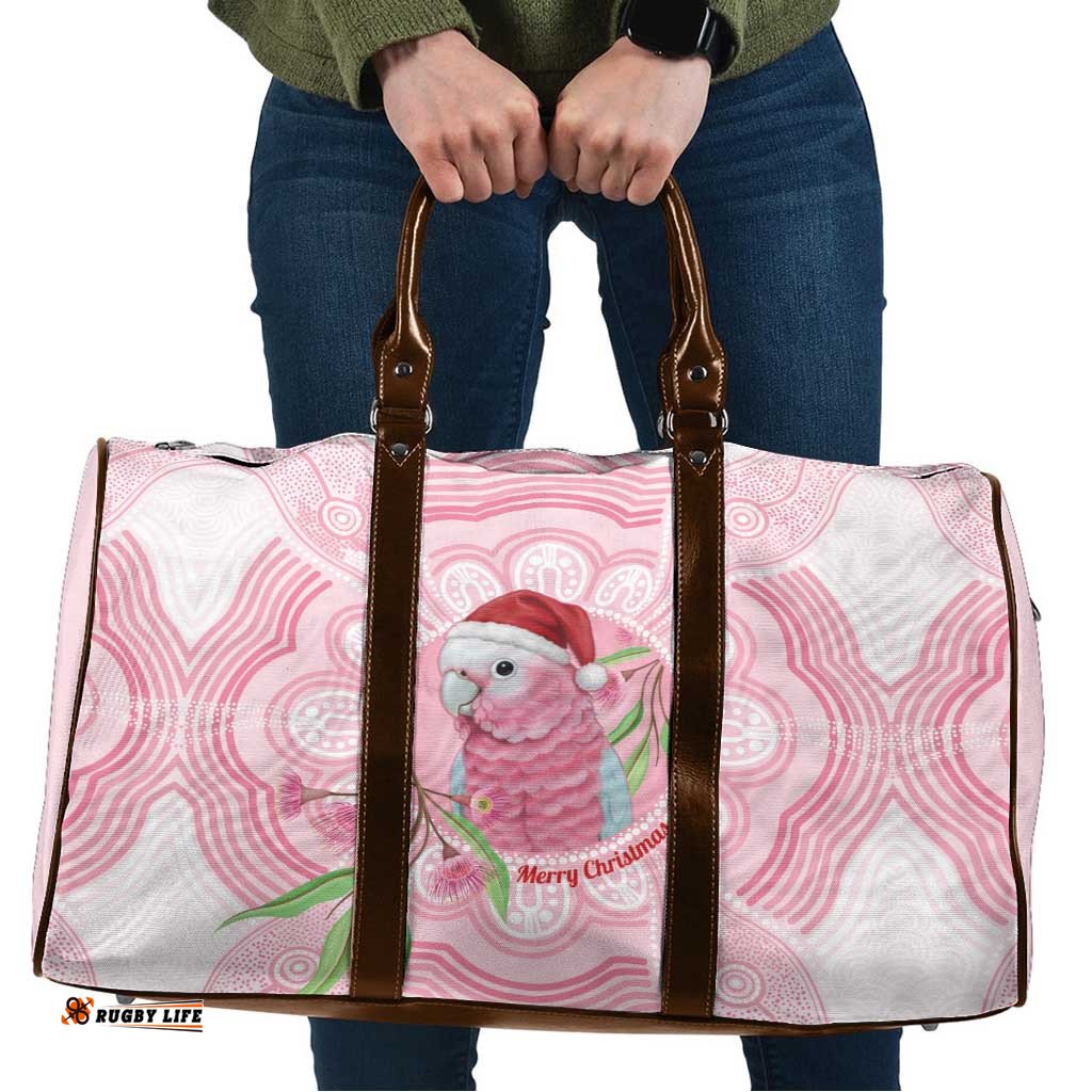 Funny Pink Galah Australia Christmas Travel Bag Eucalyptus Blossoms Aboriginal Art LT14