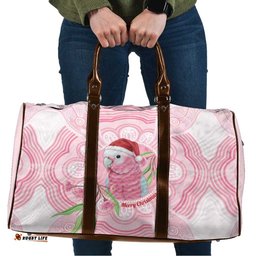 Funny Pink Galah Australia Christmas Travel Bag Eucalyptus Blossoms Aboriginal Art LT14