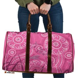 Australia Indigenous Pink Month Travel Bag Breast Cancer Aboriginal Dragonflies Ribbon LT14