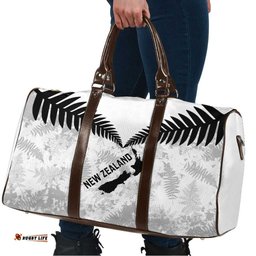 Custom New Zealand Silver Fern Football Travel Bag Go Aotearoa Grunge White LT14