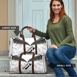 Custom New Zealand Silver Fern Football Travel Bag Go Aotearoa Grunge White LT14