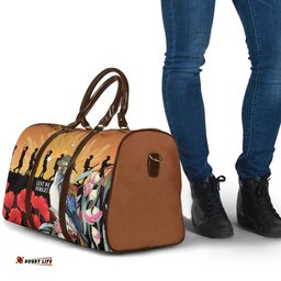 Australia Kookaburra ANZAC Day Travel Bag Rising Sun 25th April Poppy Eucalyptus Blossoms LT14