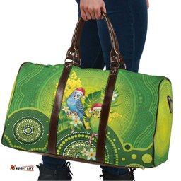 Budgerigar Australia Christmas Travel Bag Budgies Golden Wattle Aboriginal Green LT14