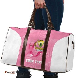 Custom Bowls Australia Breast Cancer Travel Bag Pink Ribbon Aussie Map With Kangaroo Emu LT14