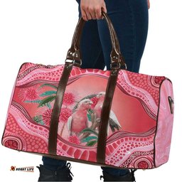 Indigenous Pink Galah Australia Travel Bag Australian Hakea Aboriginal Art Proud LT14