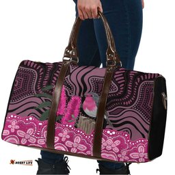 Australia Indigenous Travel Bag Breast Cancer Pink Robin Bottlebrush Aboriginal Art LT14