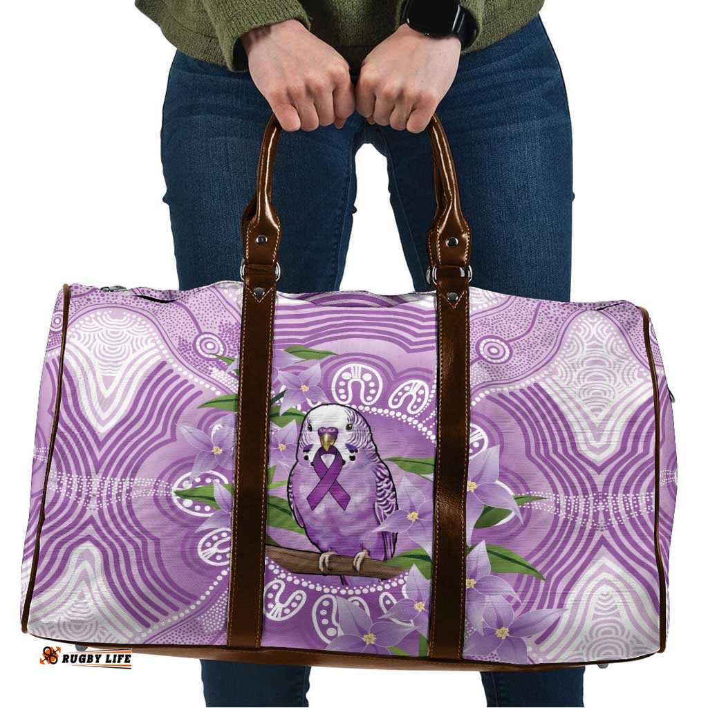 Epilepsy Awareness Budgerigar Australia Travel Bag Budgie Purple Ribbon Boronia Aboriginal LT14