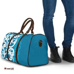 Azure Blue Maori Travel Bag Koru Kowhaiwhai LT7