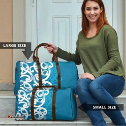 Azure Blue Maori Travel Bag Koru Kowhaiwhai LT7