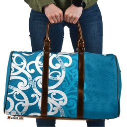 Azure Blue Maori Travel Bag Koru Kowhaiwhai LT7