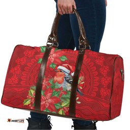 Australian Scarlet Robin Travel Bag Aboriginal Inspired Christmas LT9