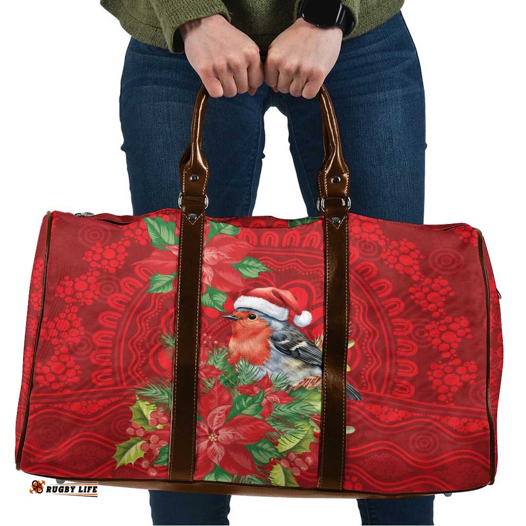 Australian Scarlet Robin Travel Bag Aboriginal Inspired Christmas LT9