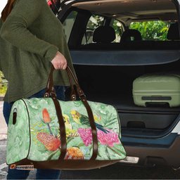 Birds and Floral Aussie Budgerigars Travel Bag Mint Opal LT7