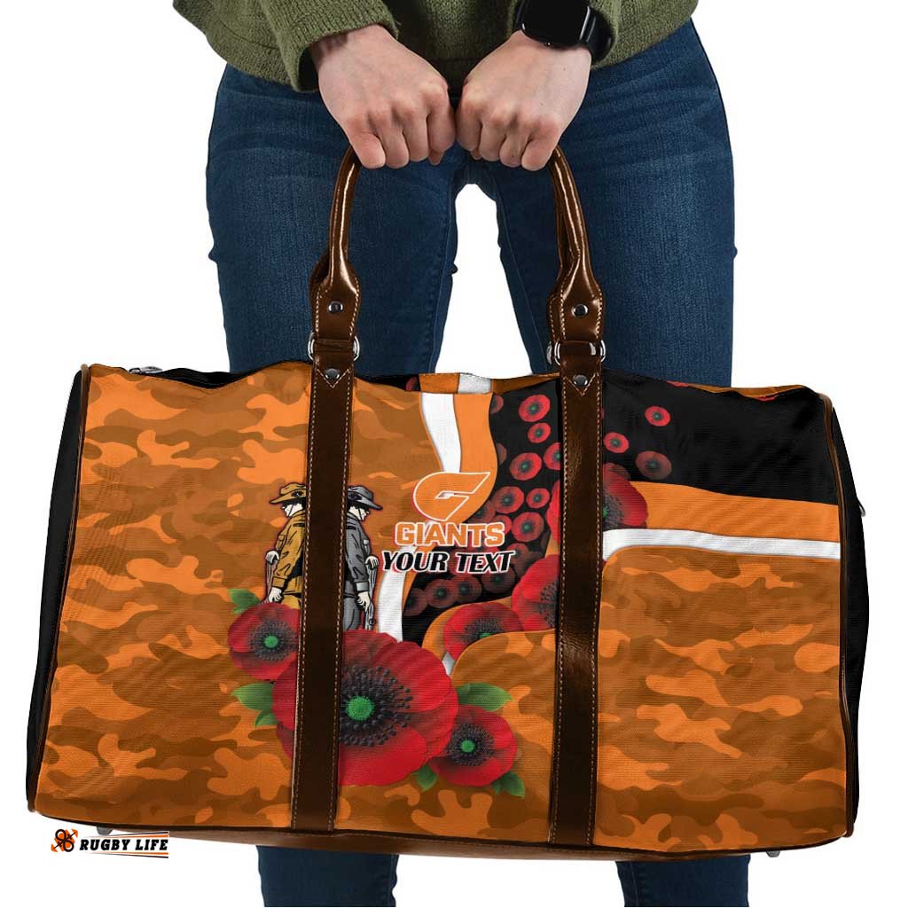 Greater Giants ANZAC Personalised Travel Bag Lest We Forget Poppy Camo LT9