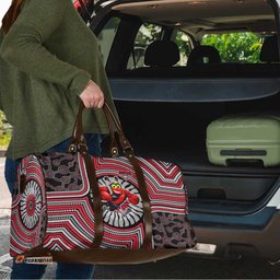 Essendon Football Club Travel Bag Indigenous Monochrome Dot Art Mascot Style TS04